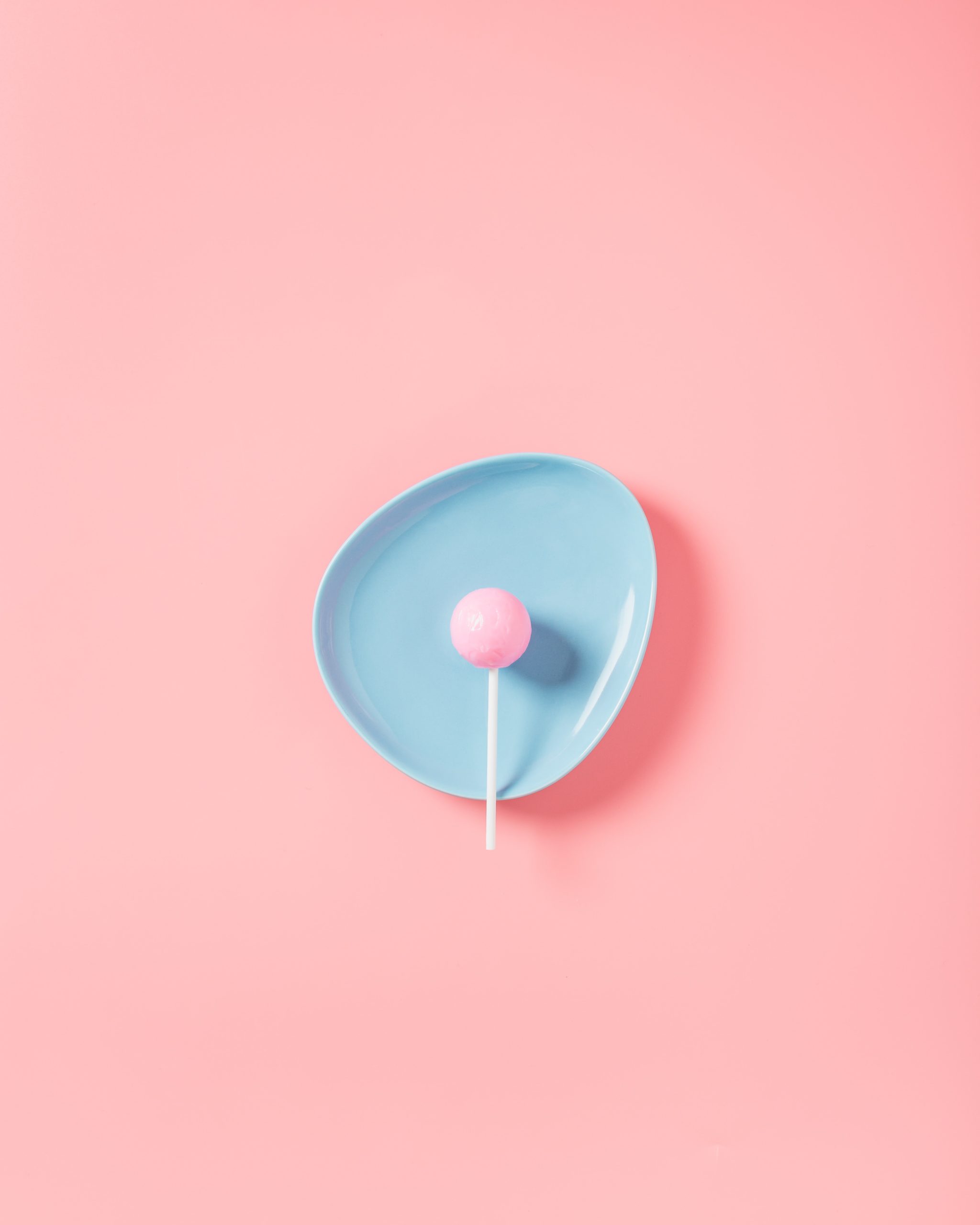 lollipop in blue plate