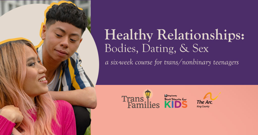 header for the TransFamilies Healthy Relationships course