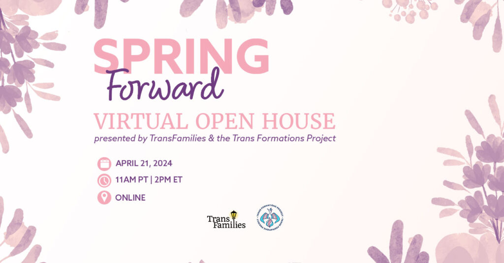 graphic: spring forward virtual open house. april 21st @ 11am PT + 2pm ET.